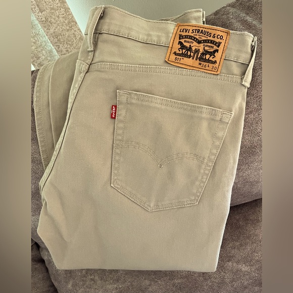 Levi Strauss & Co. Other - Mens Khaki Denim Levi Strauss & Co. Slim Fit 511 5 Pocket Jeans